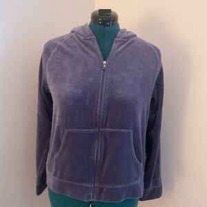 Lands’ End Velour Zip-Front Hoodie
